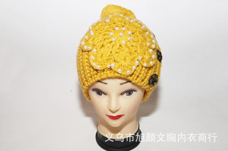 纽扣雪花片开司米帽子 厂家直销韩版女士帽